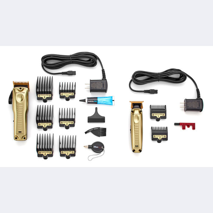 BabylissPro LO-PROFX Clipper & Trimmer Combo Gold Limited Edition FXHOLPKLP-G