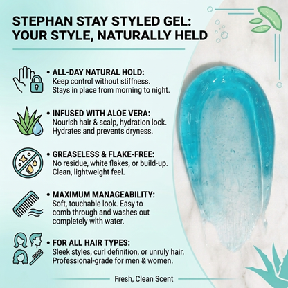 Gel fijador Stephan Stay Styled de 16 oz