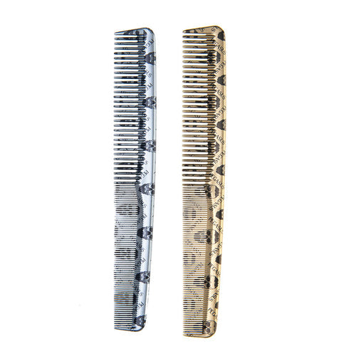 Krest Pegasus Skulleto No. 201 gold and silver 7 inch styling combs for barbers with FLEXINITE hard rubber design