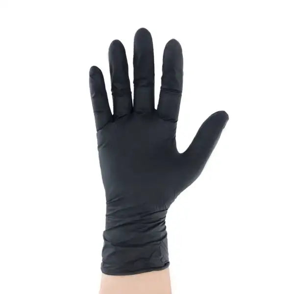 StyleCraft Studio – Professional Black Nitrile Latex Free Gloves with Textured Grip - 100 Count