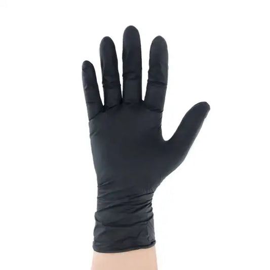 StyleCraft Studio – Professional Black Nitrile Latex Free Gloves with Textured Grip - 100 Count