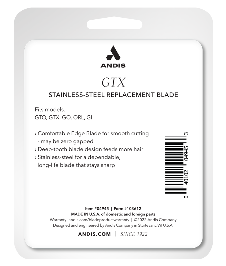 Andis GTX Deep Tooth T-Outliner Replacement Blade - Stainless Steel #04945