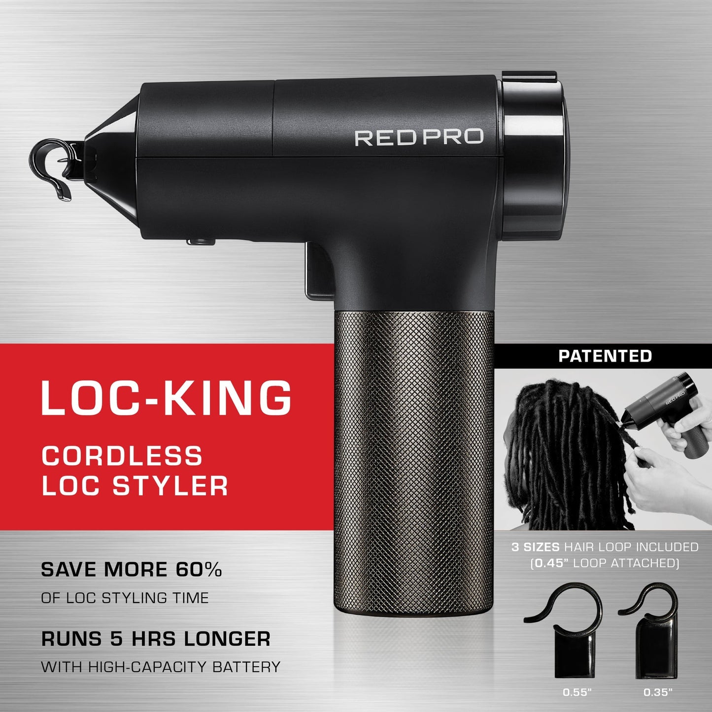 Red PRO LOC-KING Cordless Auto Loc Styler