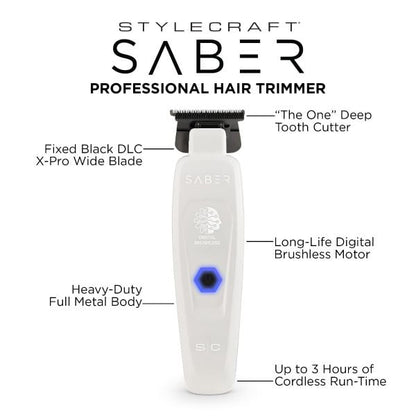 StyleCraft Limited Edition White Saber 2 Trimmer #SC421W