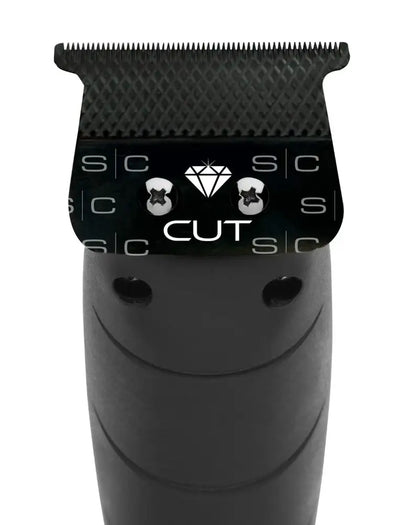 StyleCraft Replacement Diamond Cut Fixed Black Diamond DLC Hair Trimmer Blade with The One Cutter Set SC541B